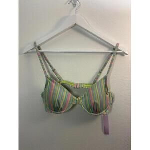 Wild Fable Shiny Striped Bikini Top Size Small